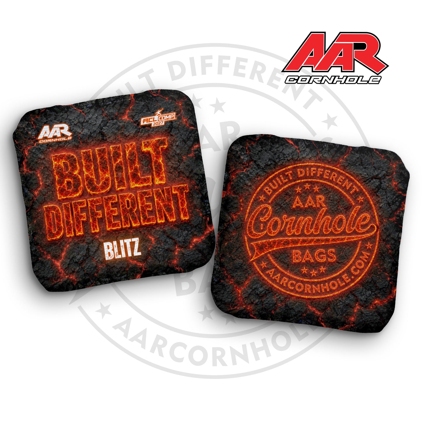2027 AAR Blitz Cornhole Bags - Built Different Lava Edition - ACL Comp Stamped - SET OF 4
