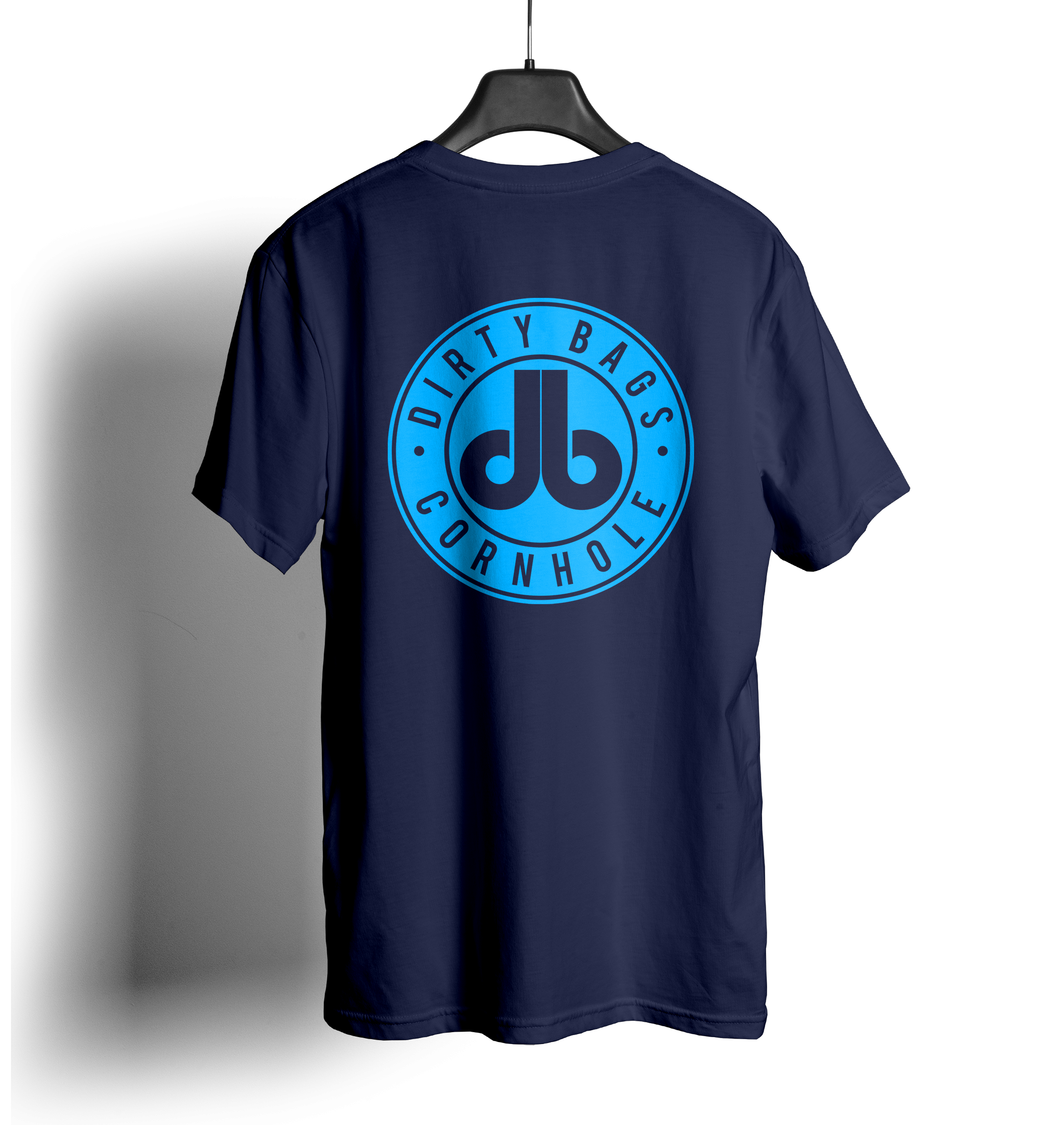 Dirty Bags Cornhole Shirt - Light Blue Logo