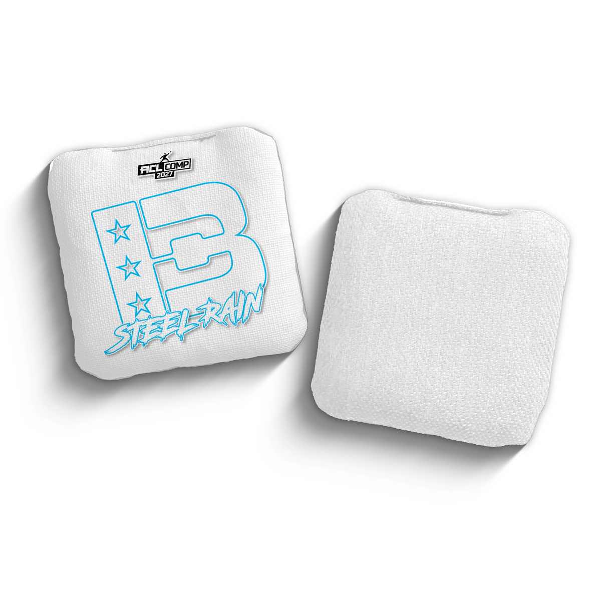 2027 Brotherhood Cornhole Steel Rain White Outline Edition ACL Comp Stamped Cornhole Bags