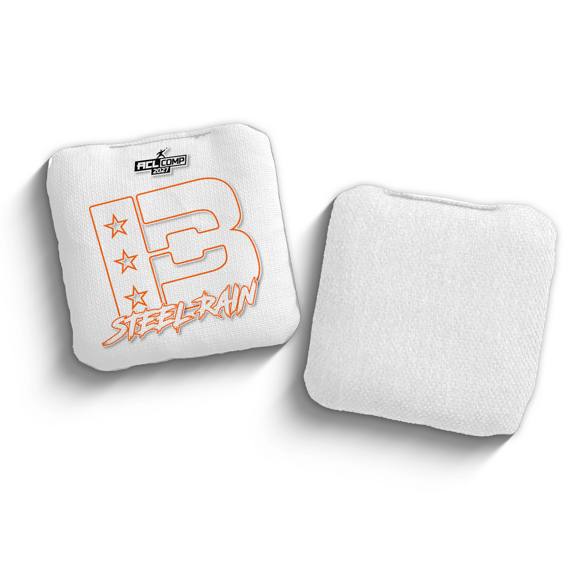 2027 Brotherhood Cornhole Steel Rain White Outline Edition ACL Comp Stamped Cornhole Bags