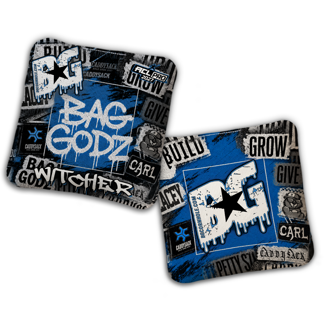 2027 Multiple Bag Models "CaddySack Street Art” Collab - ACL Pro Stamped Cornhole Bags - SET OF 4 BAGS
