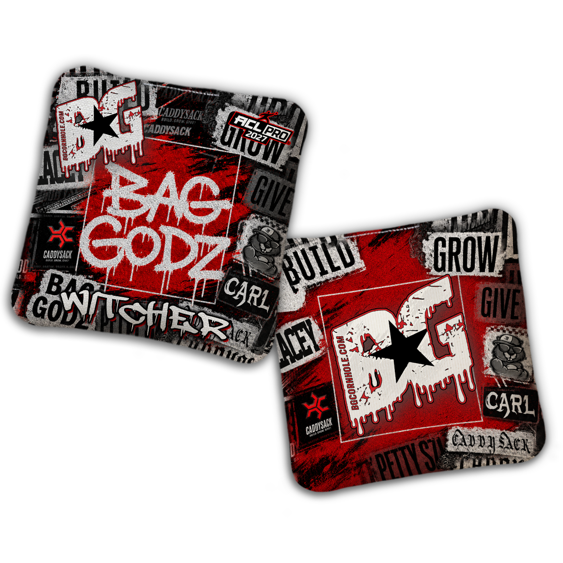 2027 Multiple Bag Models "CaddySack Street Art” Collab - ACL Pro Stamped Cornhole Bags - SET OF 4 BAGS