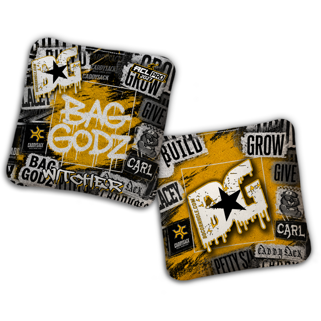 2027 Multiple Bag Models "CaddySack Street Art” Collab - ACL Pro Stamped Cornhole Bags - SET OF 4 BAGS