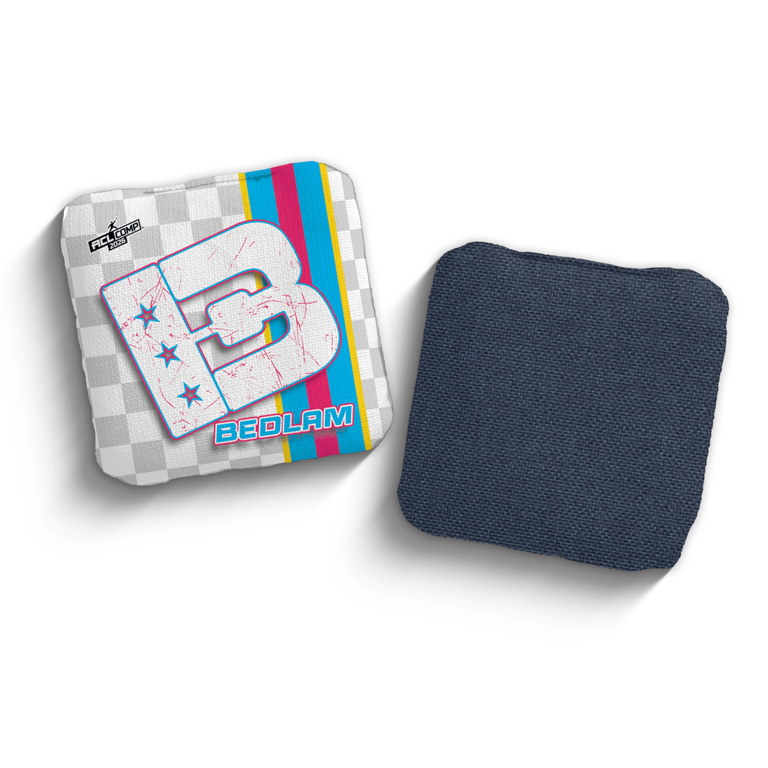 2026 Brotherhood Cornhole Bedlam Checkered Edition ACL Comp Stamped Cornhole Bags