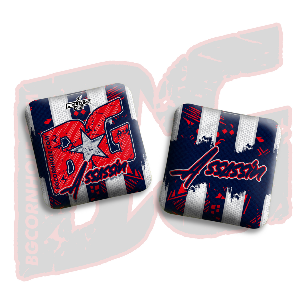 2026 BG Comp Assassin - "Rally Strike" - ACL Comp Stamped Cornhole Bags - SET OF 4 BAGS