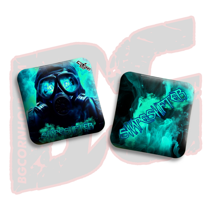 2026 BG Comp Shapeshifter - "Gas Mask" - ACL Comp Stamped Cornhole Bags - SET OF 4 BAGS