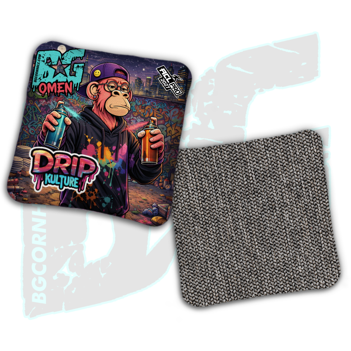 2027 Multiple Bag Models - DK x BG "Street Art" - ACL Pro Stamped Cornhole Bags - Set of 4 Bags
