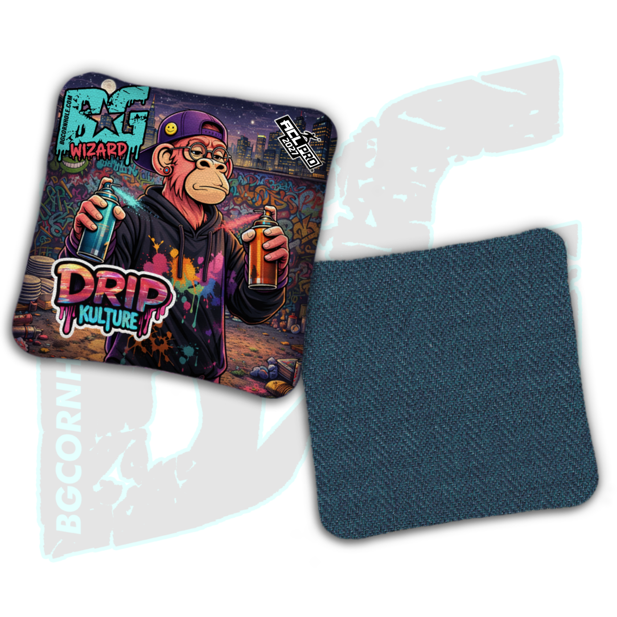 2027 Multiple Bag Models - DK x BG "Street Art" - ACL Pro Stamped Cornhole Bags - Set of 4 Bags