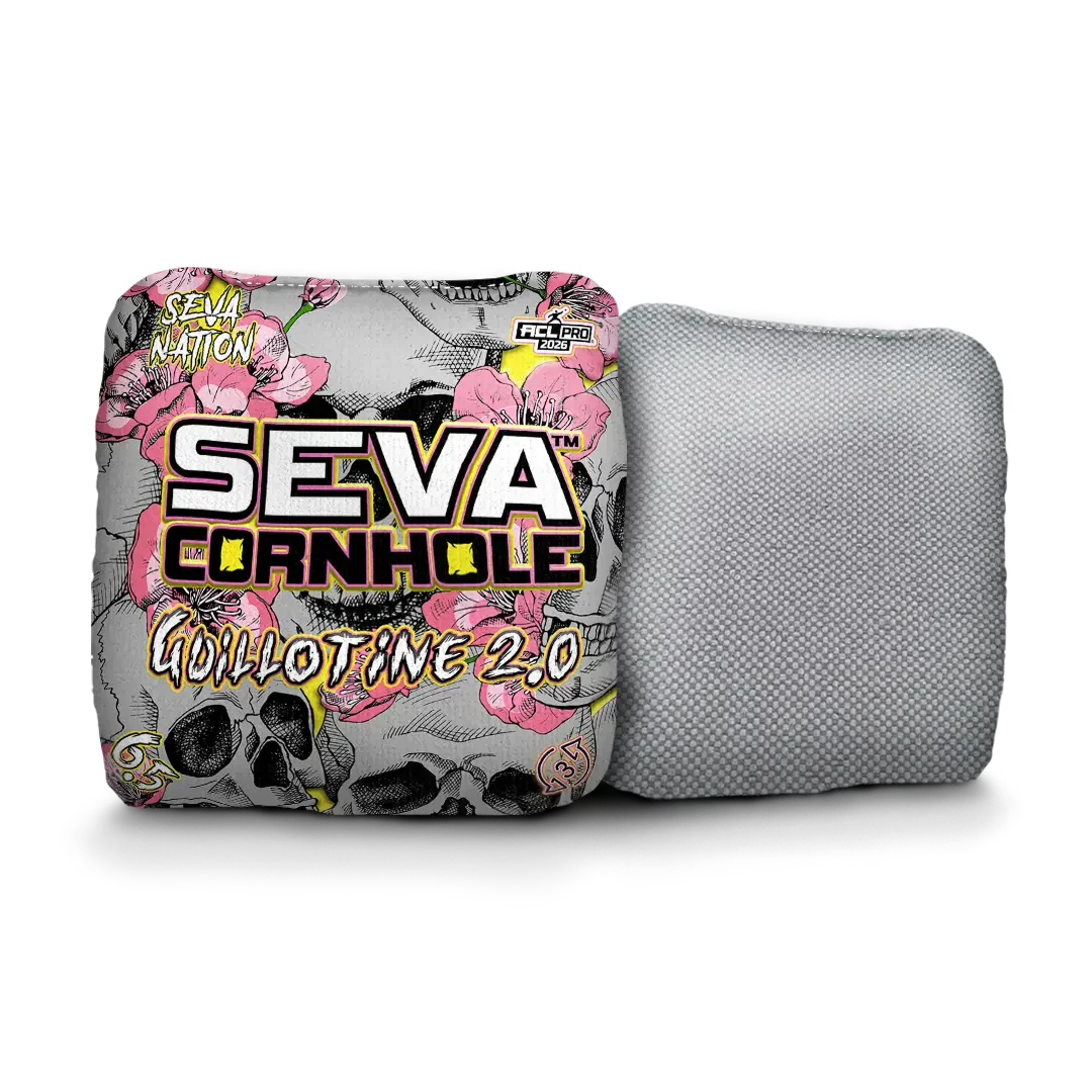 Guillotine 2.0 - Skulls and Flowers - Set of 4 Cornhole Bags