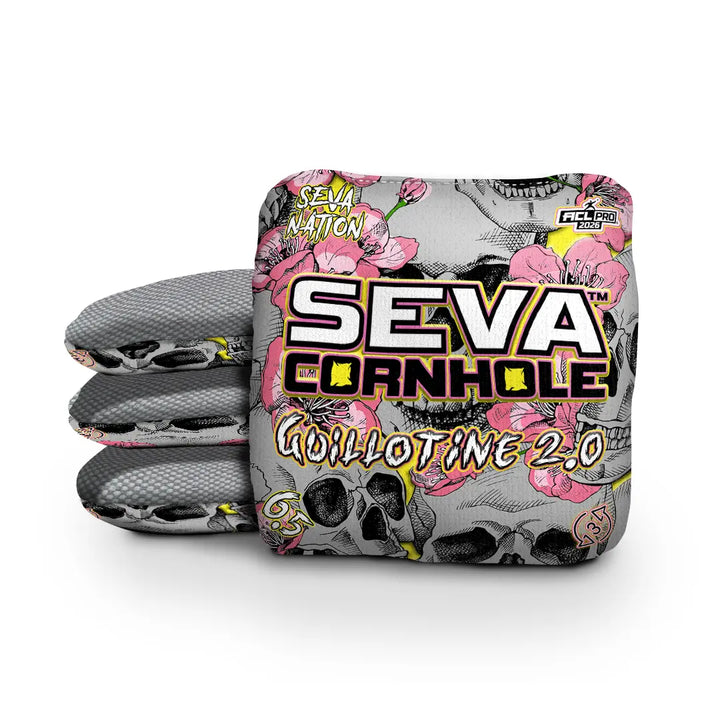 Guillotine 2.0 - Skulls and Flowers - Set of 4 Cornhole Bags