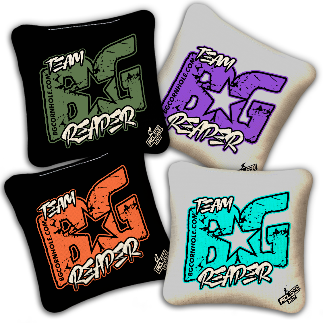 2027 BG REAPER “ESPN THROWBACK COLORMATCH" - ACL Pro Stamped Cornhole Bags - SET OF 4 BAGS