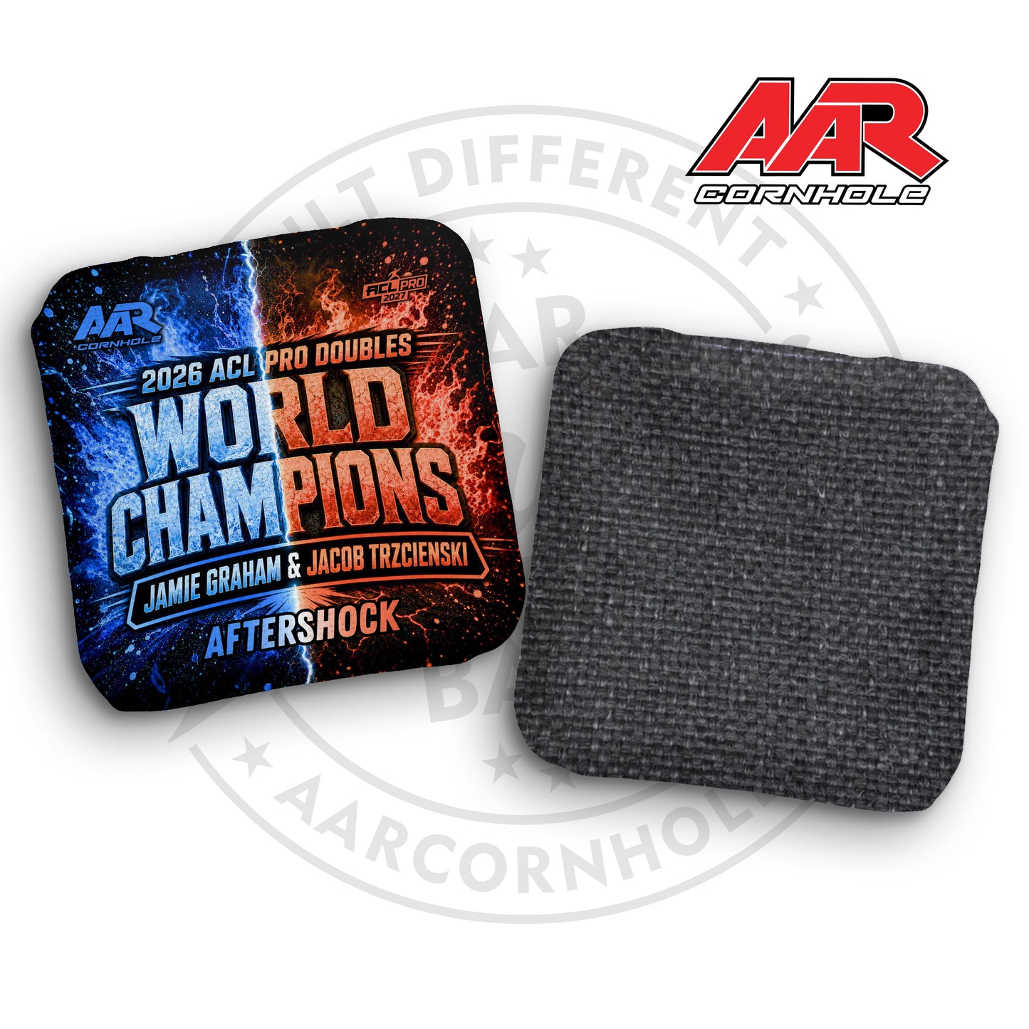 2027 AAR Aftershock Cornhole Bags - World Champ Doubles Edition - ACL Pro Stamped - SET OF 4