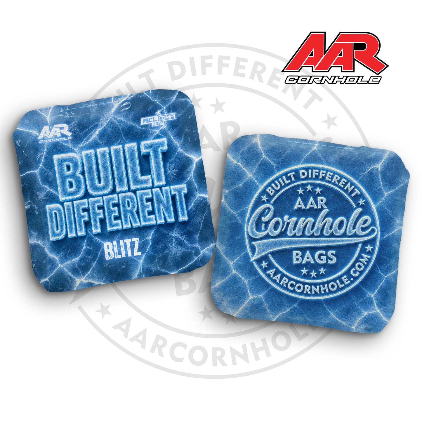 2027 AAR Blitz Cornhole Bags - Built Different Ice Edition - ACL Comp Stamped - SET OF 4