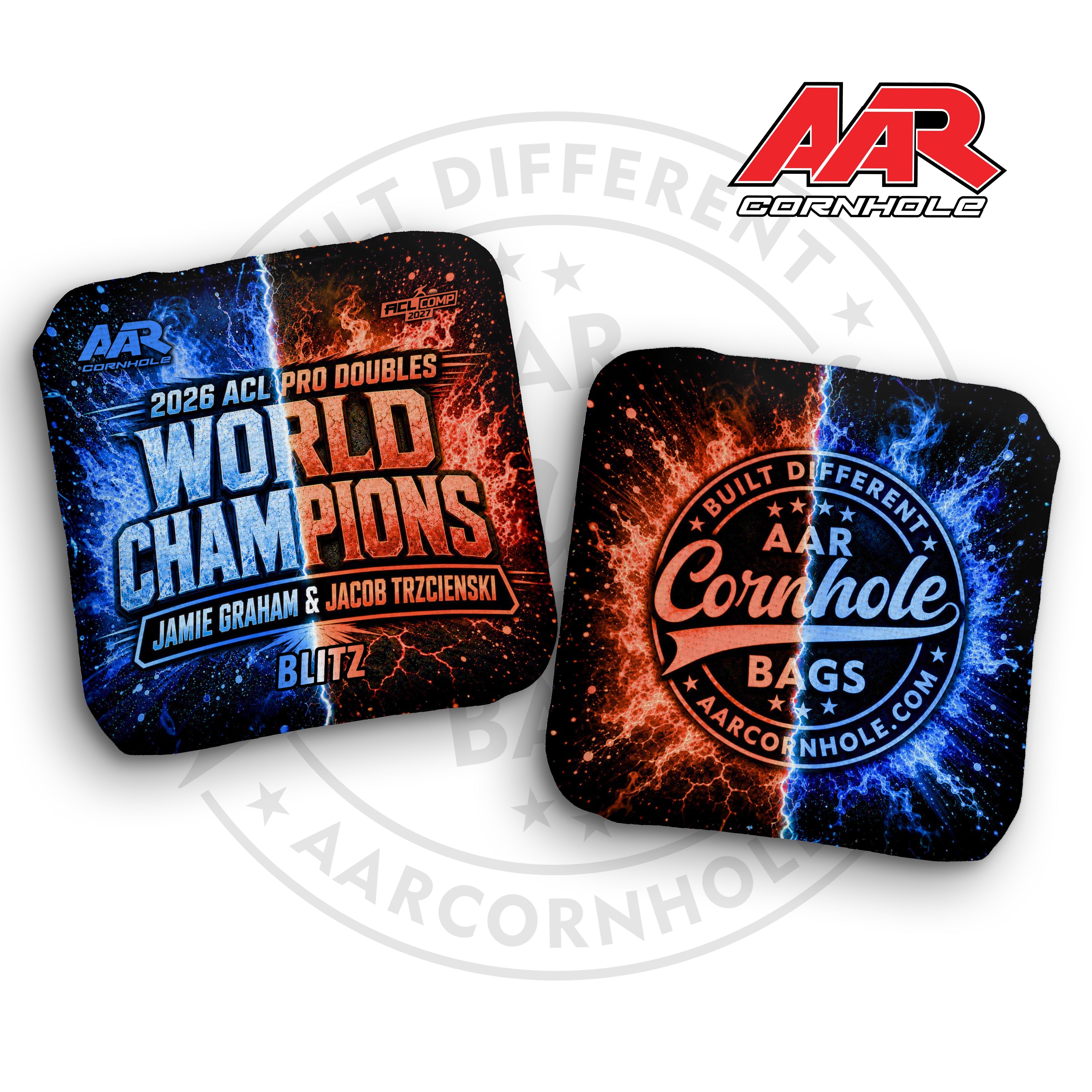 2027 AAR Blitz Cornhole Bags - World Champ Doubles Edition - ACL Comp Stamped - SET OF 4