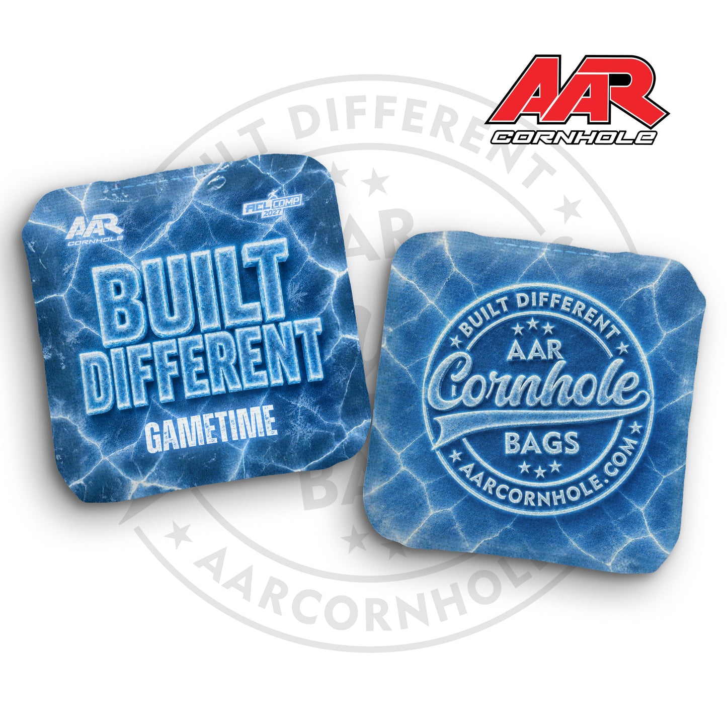 2027 AAR Gametime Cornhole Bags - Built Different Ice Edition - ACL Comp Stamped - SET OF 4