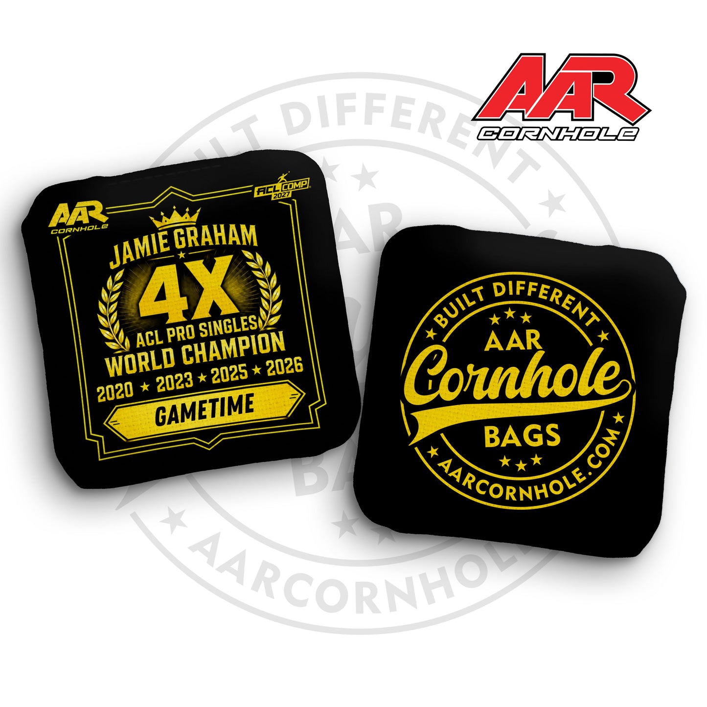 2027 AAR Gametime Cornhole Bags - World Champ Singles Edition - ACL Comp Stamped - SET OF 4