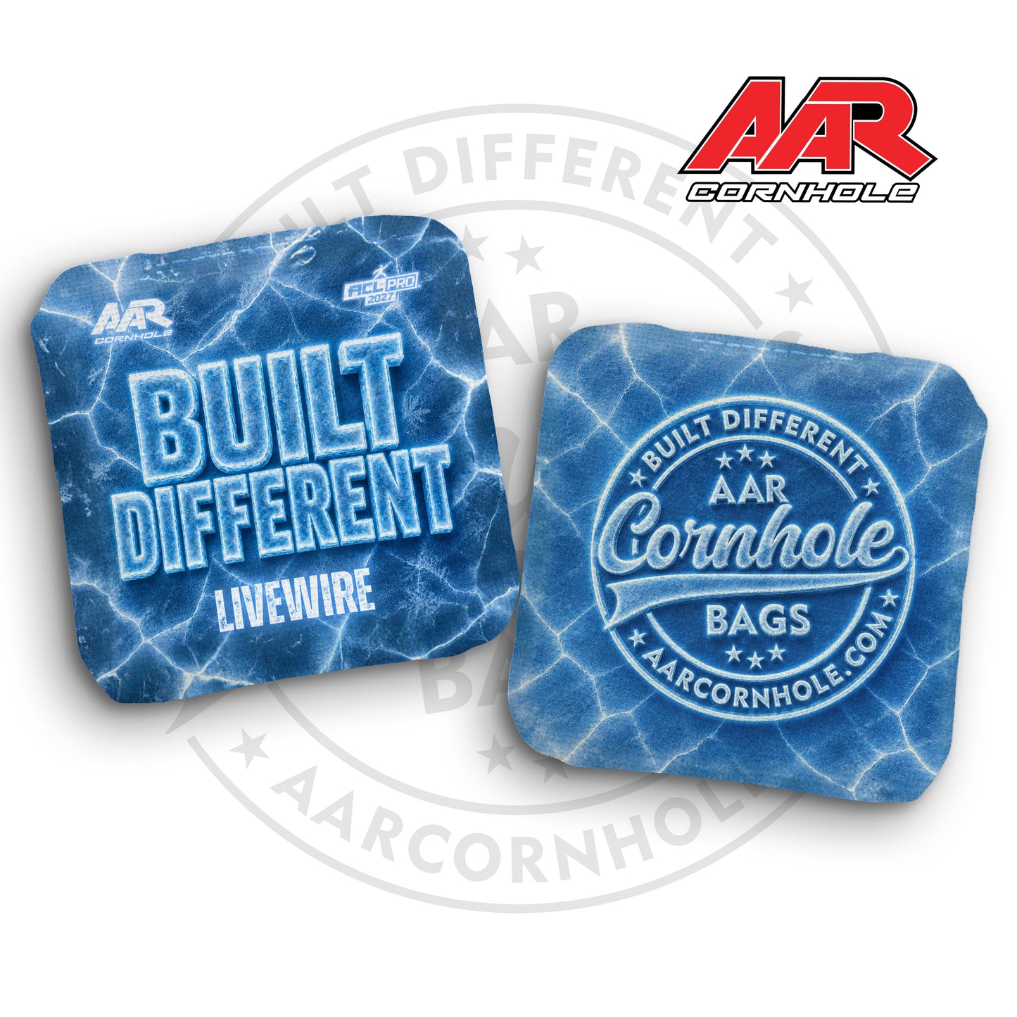 2027 AAR Livewire Cornhole Bags - Built Different Ice Edition - ACL Pro Stamped - SET OF 4