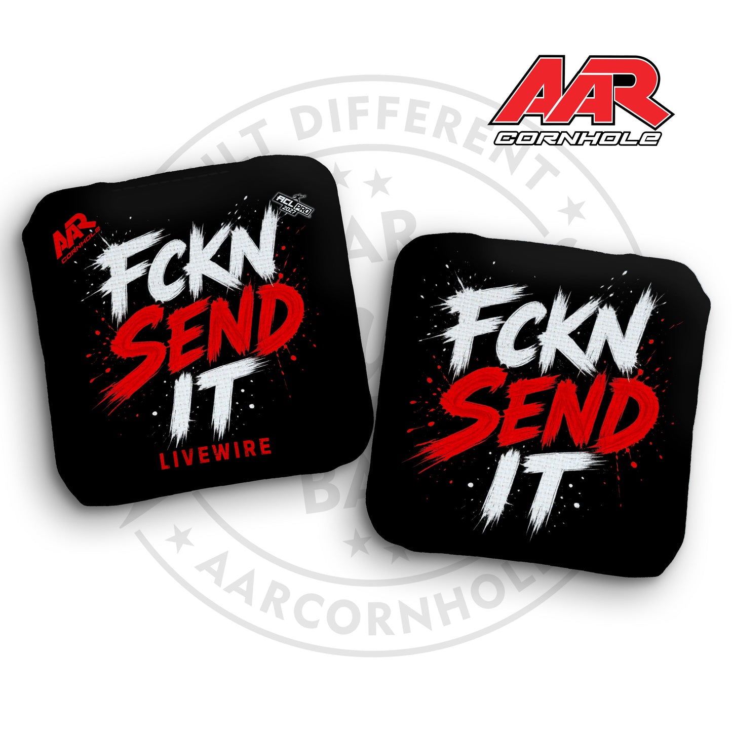 2027 AAR Livewire Cornhole Bags - FCKN SEND IT Edition - ACL Pro Stamped - SET OF 4