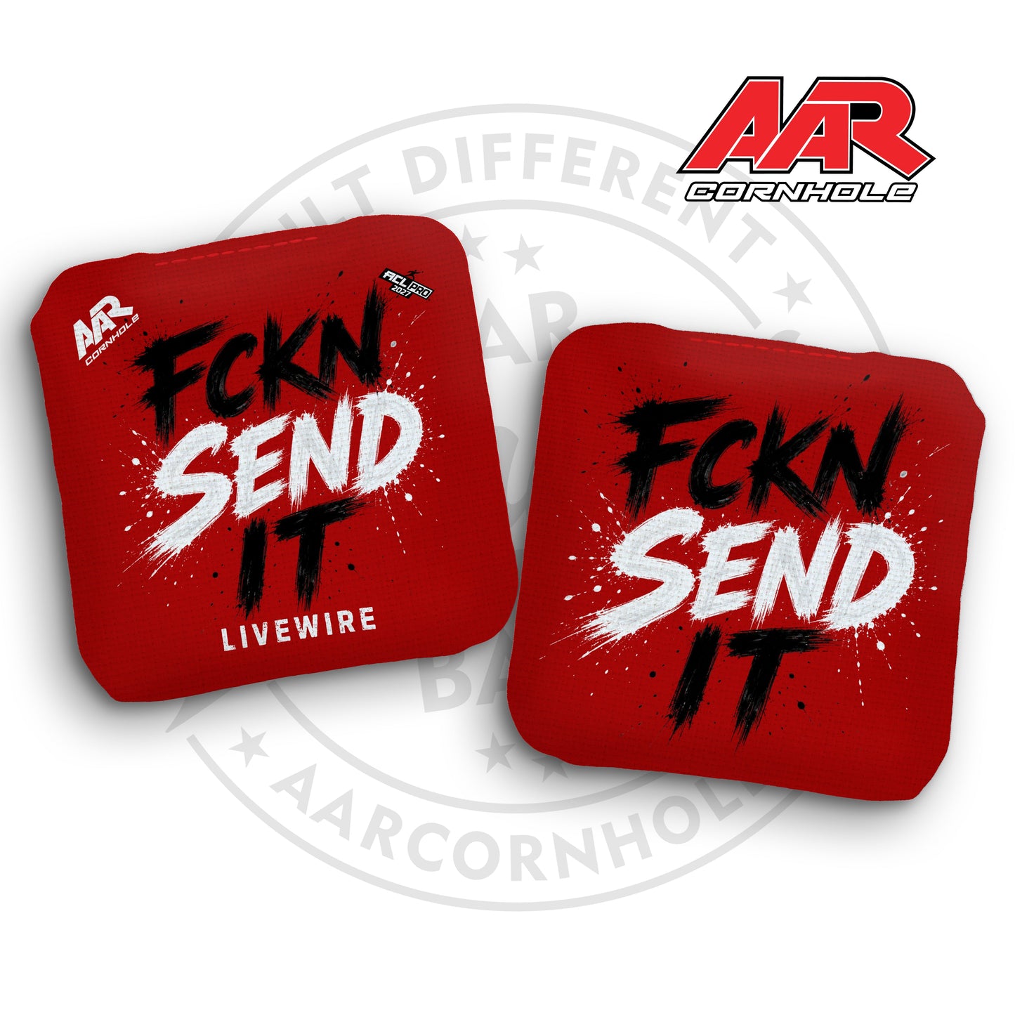 2027 AAR Livewire Cornhole Bags - FCKN SEND IT Edition - ACL Pro Stamped - SET OF 4