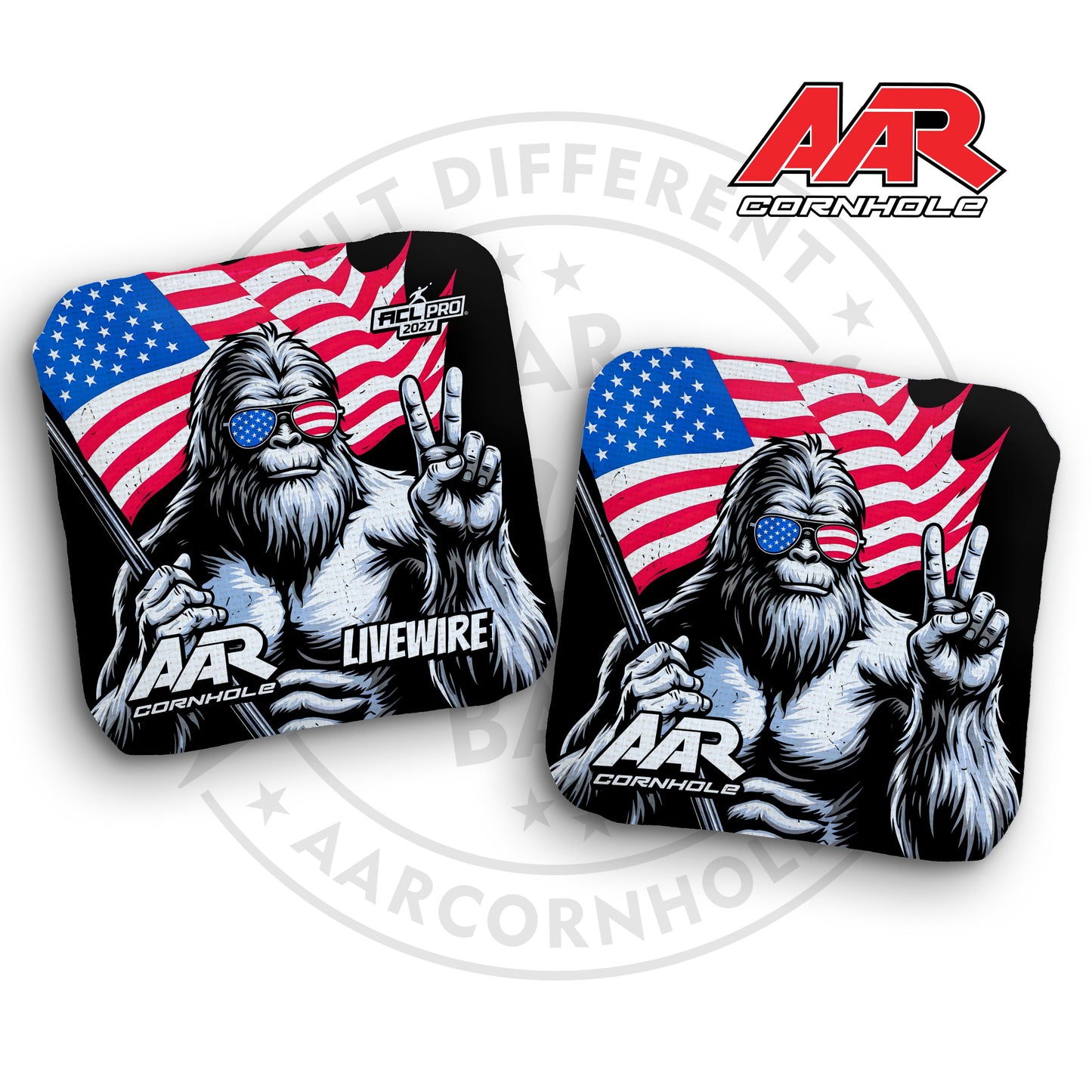 2027 AAR Livewire Cornhole Bags - USA Bigfoot Edition - ACL Pro Stamped - SET OF 4