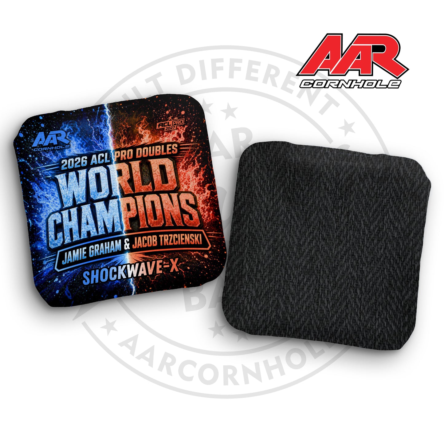2027 AAR Shockwave-X Cornhole Bags - World Champ Doubles Edition - ACL Pro Stamped - SET OF 4
