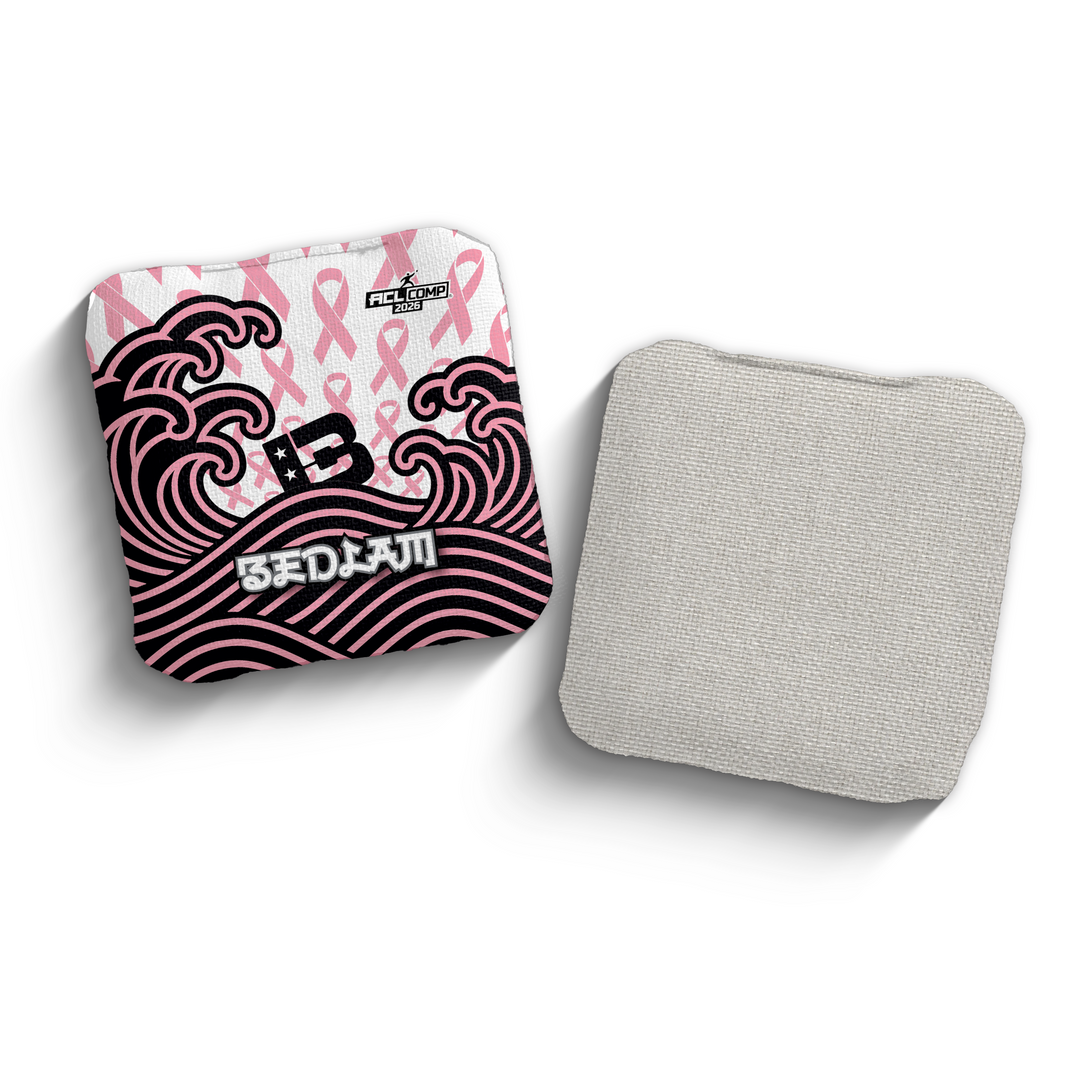 2026 Brotherhood Cornhole Bedlam Breast Cancer Awareness Japanese Edition ACL Comp Stamped Cornhole Bags