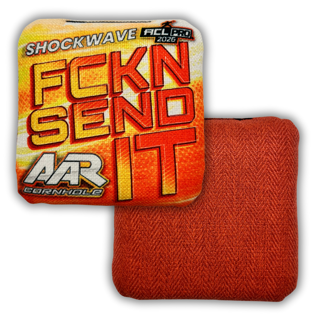 2026 AAR Shockwave Cornhole Bags - FCKN SEND IT Edition - ACL Pro Stamped - SET OF 4