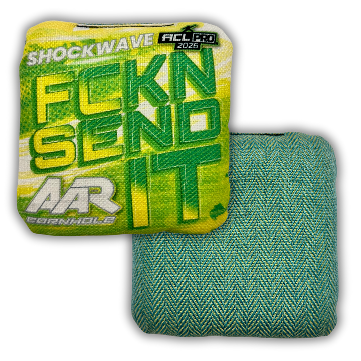 2026 AAR Shockwave Cornhole Bags - FCKN SEND IT Edition - ACL Pro Stamped - SET OF 4