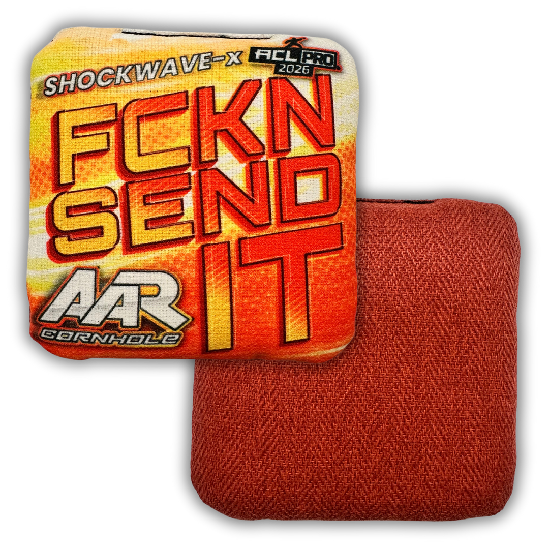 2026 AAR Shockwave-X Cornhole Bags - FCKN SEND IT Edition - ACL Pro Stamped - SET OF 4