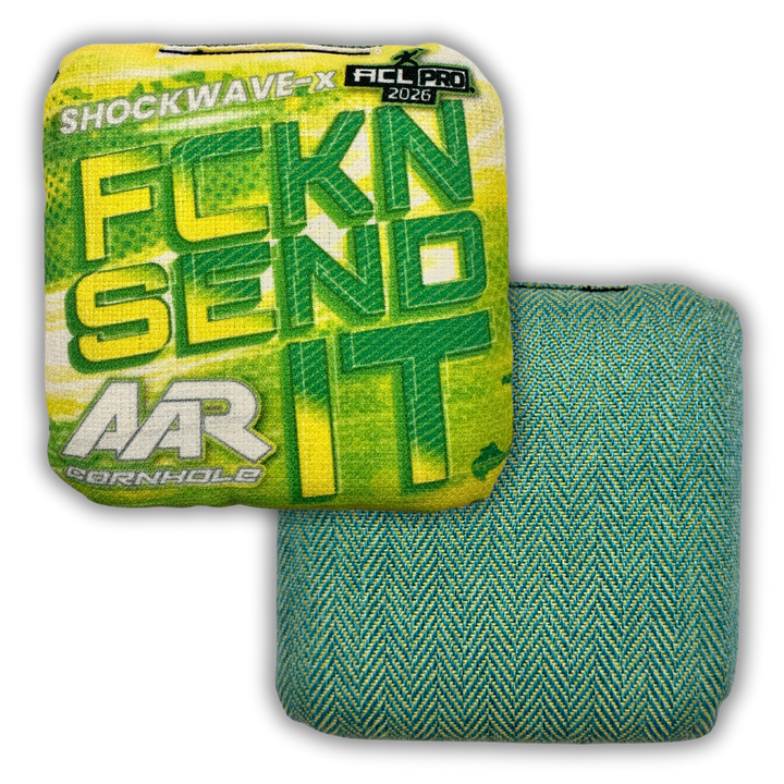 2026 AAR Shockwave-X Cornhole Bags - FCKN SEND IT Edition - ACL Pro Stamped - SET OF 4