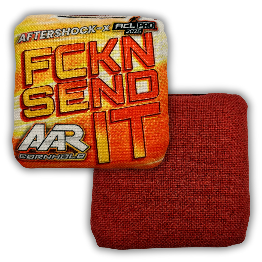 2026 AAR Aftershock-X Cornhole Bags - FCKN SEND IT Edition - ACL Pro Stamped - SET OF 4
