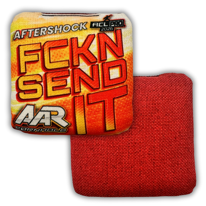 2026 AAR Aftershock Cornhole Bags - FCKN SEND IT Edition - ACL Pro Stamped - SET OF 4