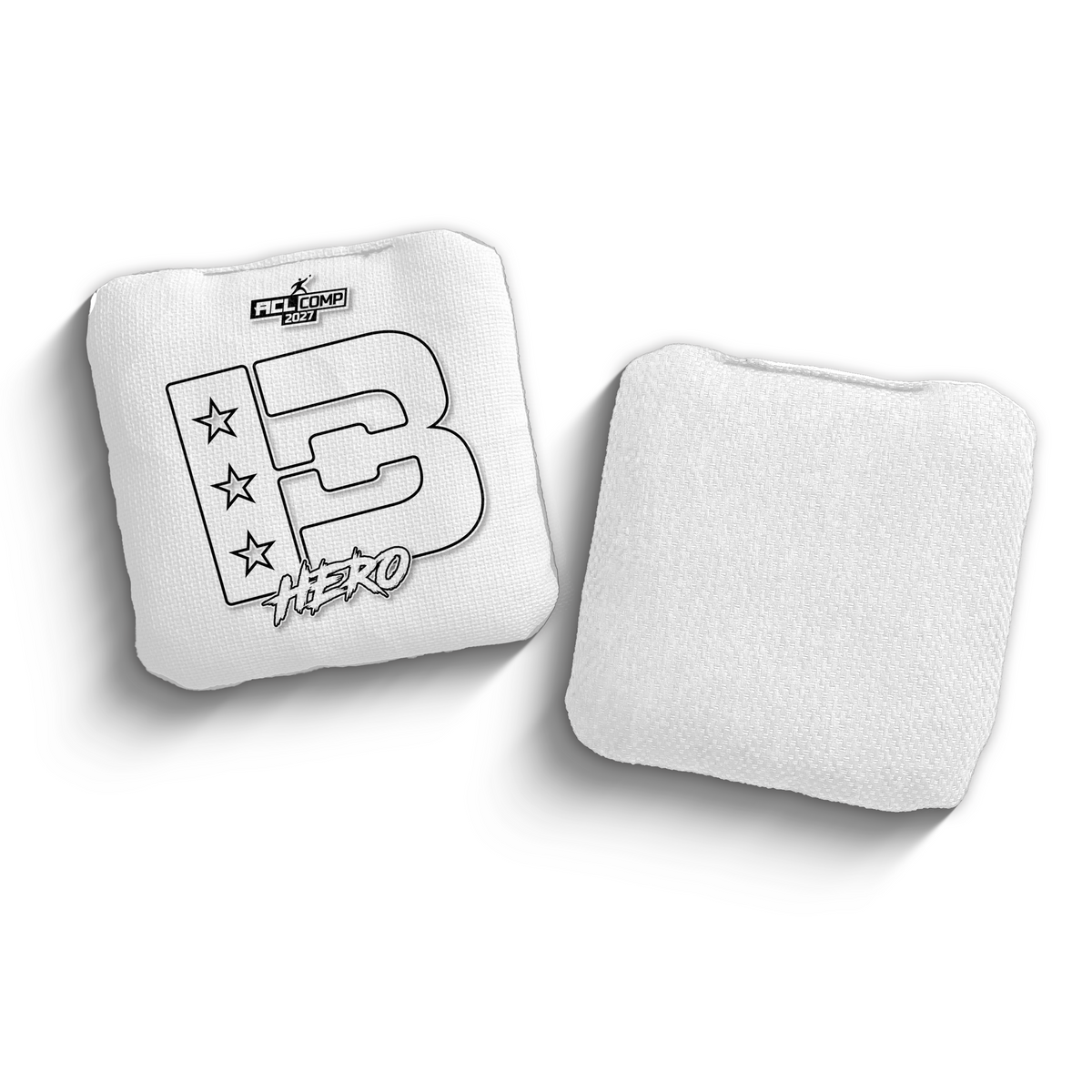 2027 Brotherhood Cornhole Hero White Outline Edition ACL Comp Stamped Cornhole Bags