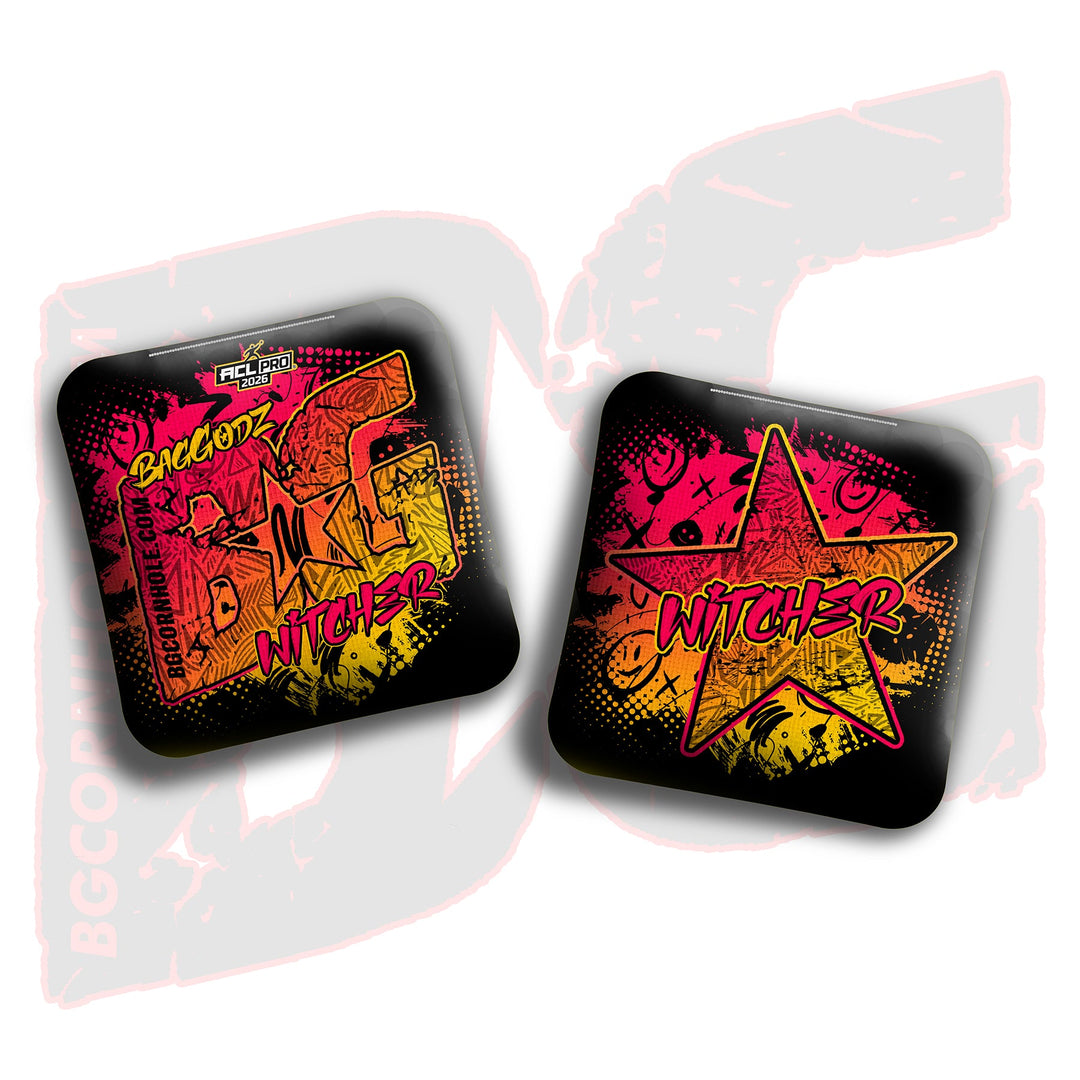 2026 BG Multiple Bag Models- "Black Hyper Ink" - ACL Pro Stamped Cornhole Bags - SET OF 4 BAGS