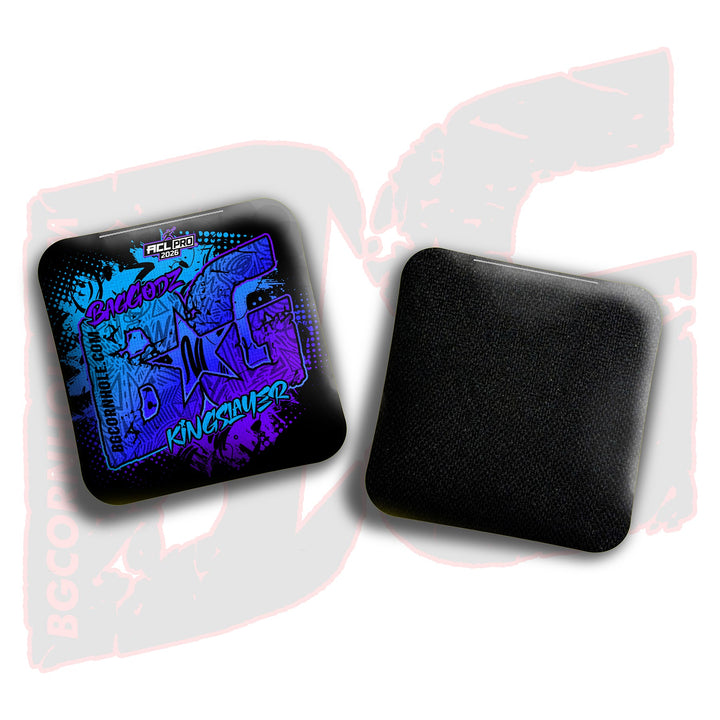 2026 BG Multiple Bag Models- "Black Hyper Ink" - ACL Pro Stamped Cornhole Bags - SET OF 4 BAGS