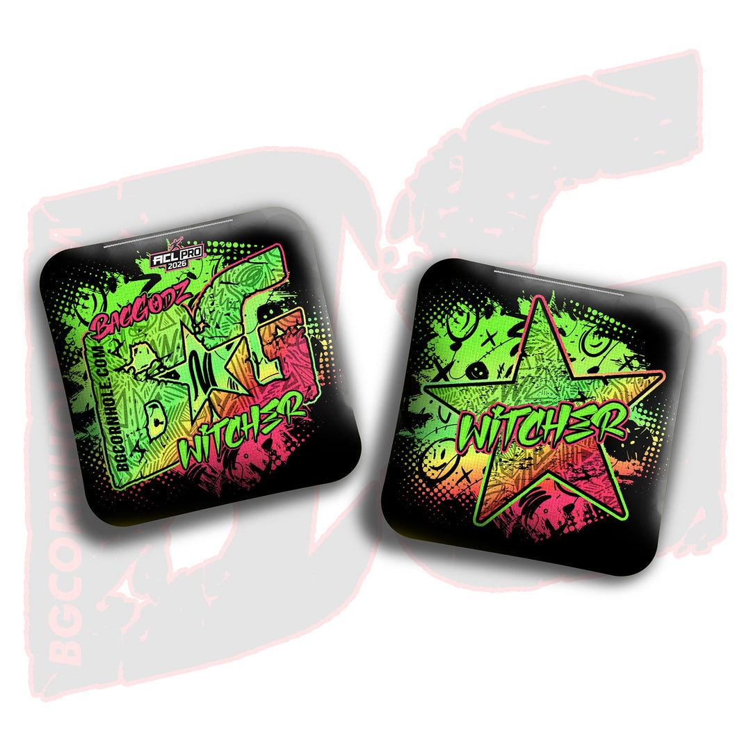 2026 BG Multiple Bag Models- "Black Hyper Ink" - ACL Pro Stamped Cornhole Bags - SET OF 4 BAGS