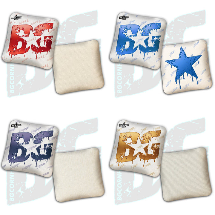 2026 BG Multiple Bag Models "White Liquid Gold" - ACL Pro Stamped Cornhole Bags - SET OF 4 BAGS