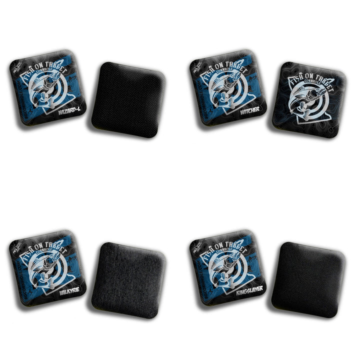 2026 Multiple Bag Models "Fish On Target Ripples” Collab - ACL Pro Stamped Cornhole Bags - SET OF 4 BAGS