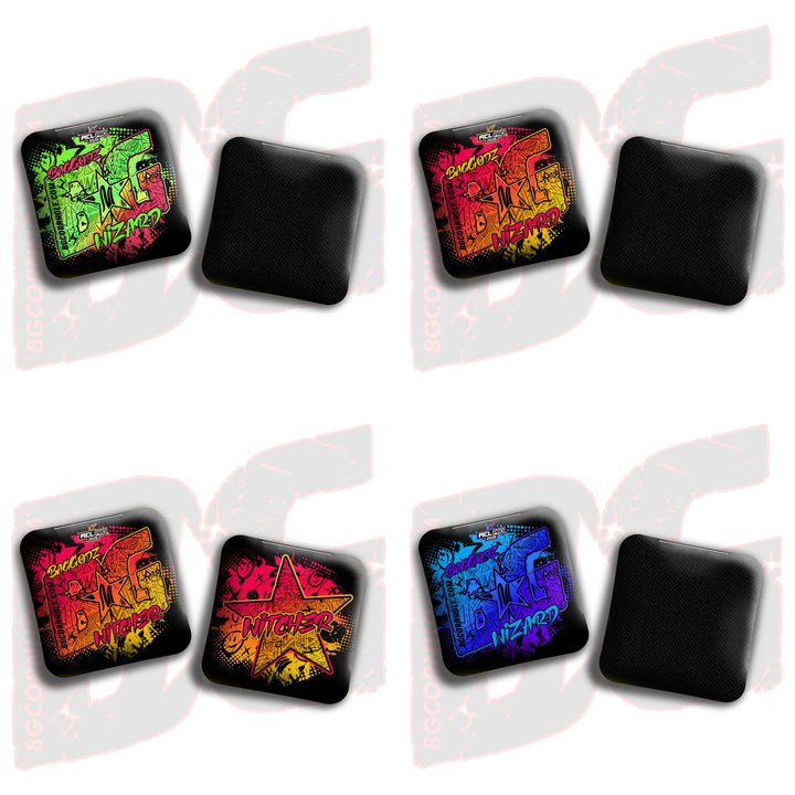 2026 BG Multiple Bag Models- "Black Hyper Ink" - ACL Pro Stamped Cornhole Bags - SET OF 4 BAGS