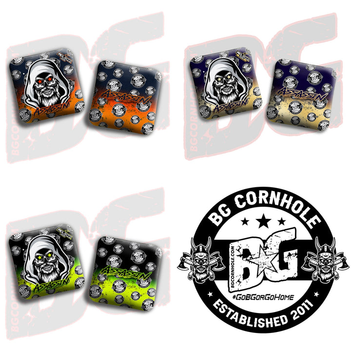 2026 BG Comp Assassin - "Logo Repeat" - ACL Comp Stamped Cornhole Bags - SET OF 4 BAGS