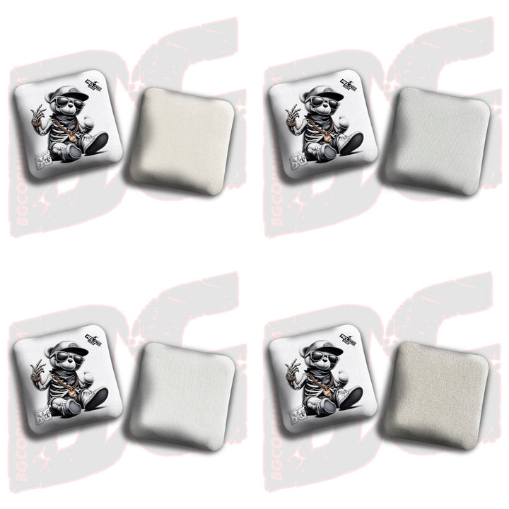 2026 BG Multiple Bag Models "Skeleton Teddy Bear" - ACL Pro Stamped Cornhole Bags - SET OF 4 BAGS
