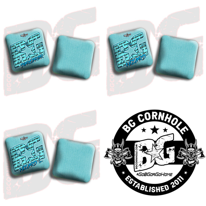 2026 BG Multiple Bag Models "Aqua Team BG" - ACL Pro Stamped Cornhole Bags - SET OF 4 BAGS