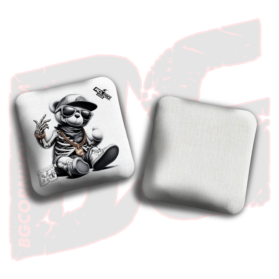 2026 BG Multiple Bag Models "Skeleton Teddy Bear" - ACL Pro Stamped Cornhole Bags - SET OF 4 BAGS