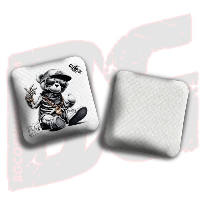 2026 BG Multiple Bag Models "Skeleton Teddy Bear" - ACL Pro Stamped Cornhole Bags - SET OF 4 BAGS