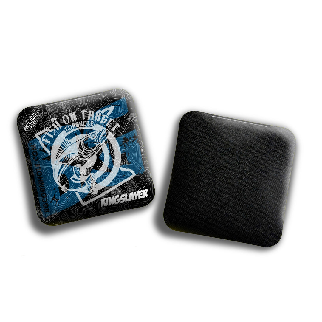 2026 Multiple Bag Models "Fish On Target Ripples” Collab - ACL Pro Stamped Cornhole Bags - SET OF 4 BAGS