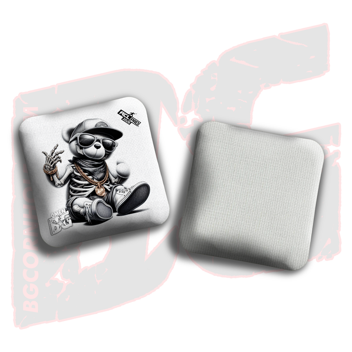 2026 BG Multiple Bag Models "Skeleton Teddy Bear" - ACL Pro Stamped Cornhole Bags - SET OF 4 BAGS