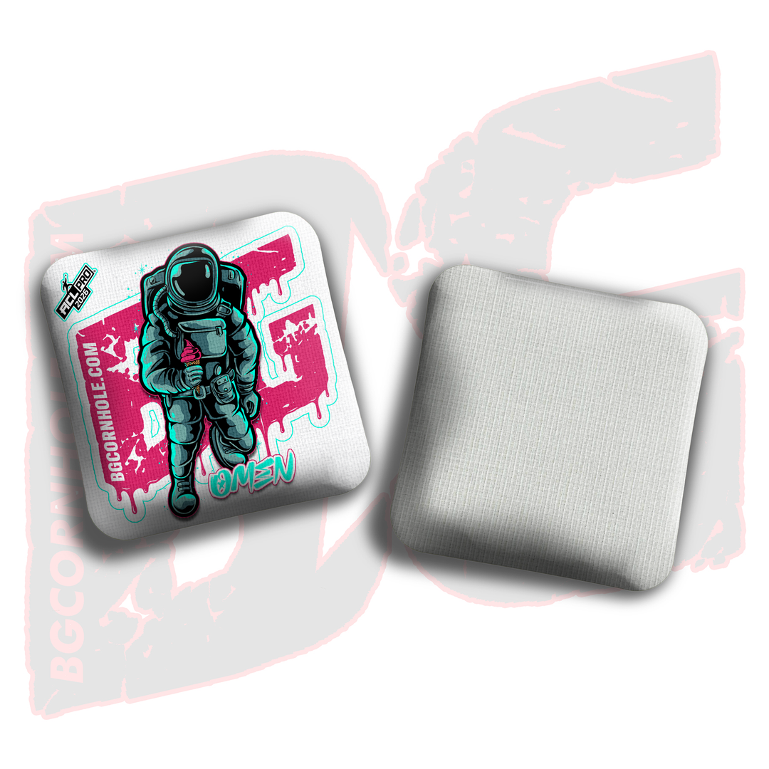 2026 BG Multiple Bag Models "White Ice Cream Astro" - ACL Pro Stamped Cornhole Bags - SET OF 4 BAGS