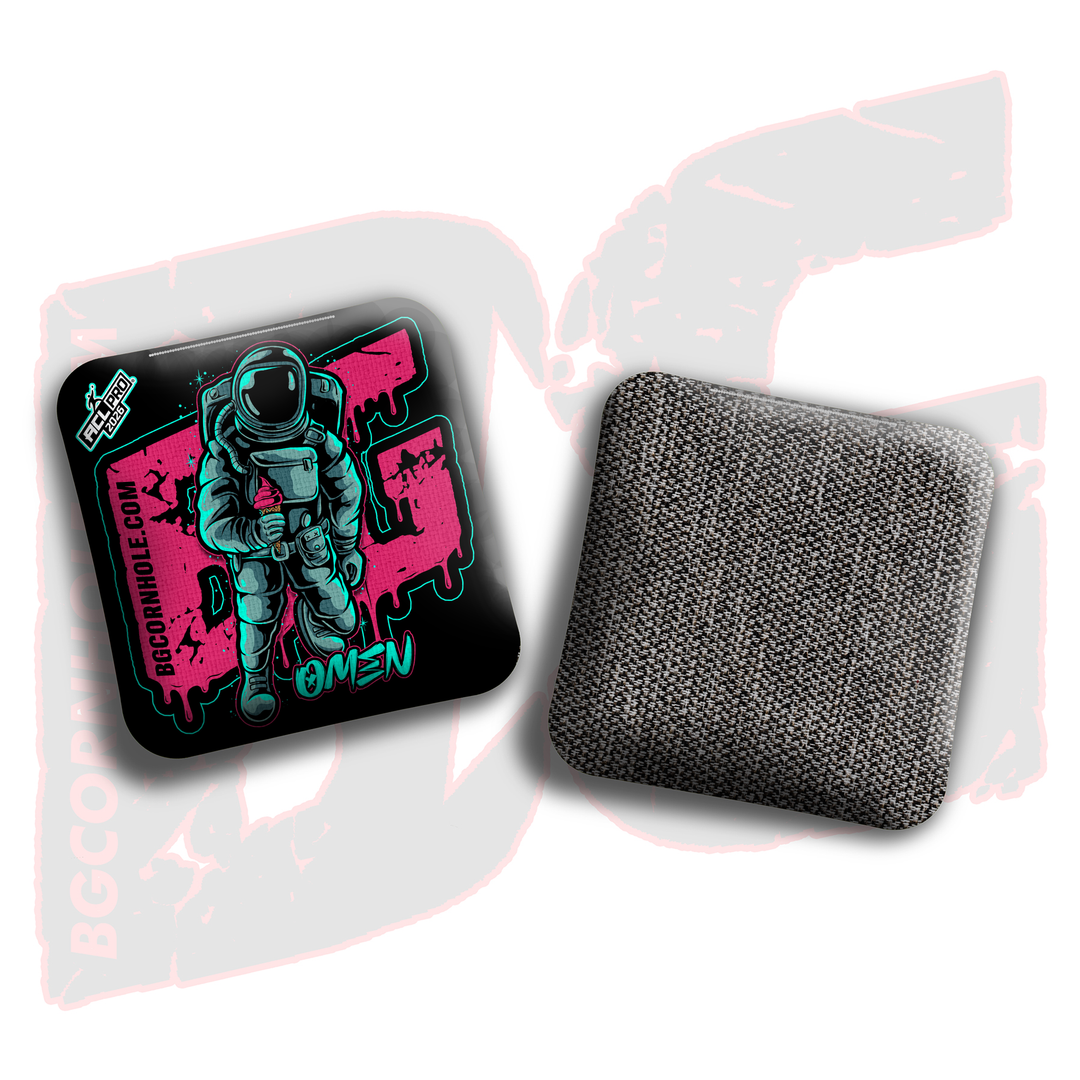 2026 BG Multiple Bag Models"Black Ice Cream Astro" - ACL Pro Stamped Cornhole Bags - SET OF 4 BAGS