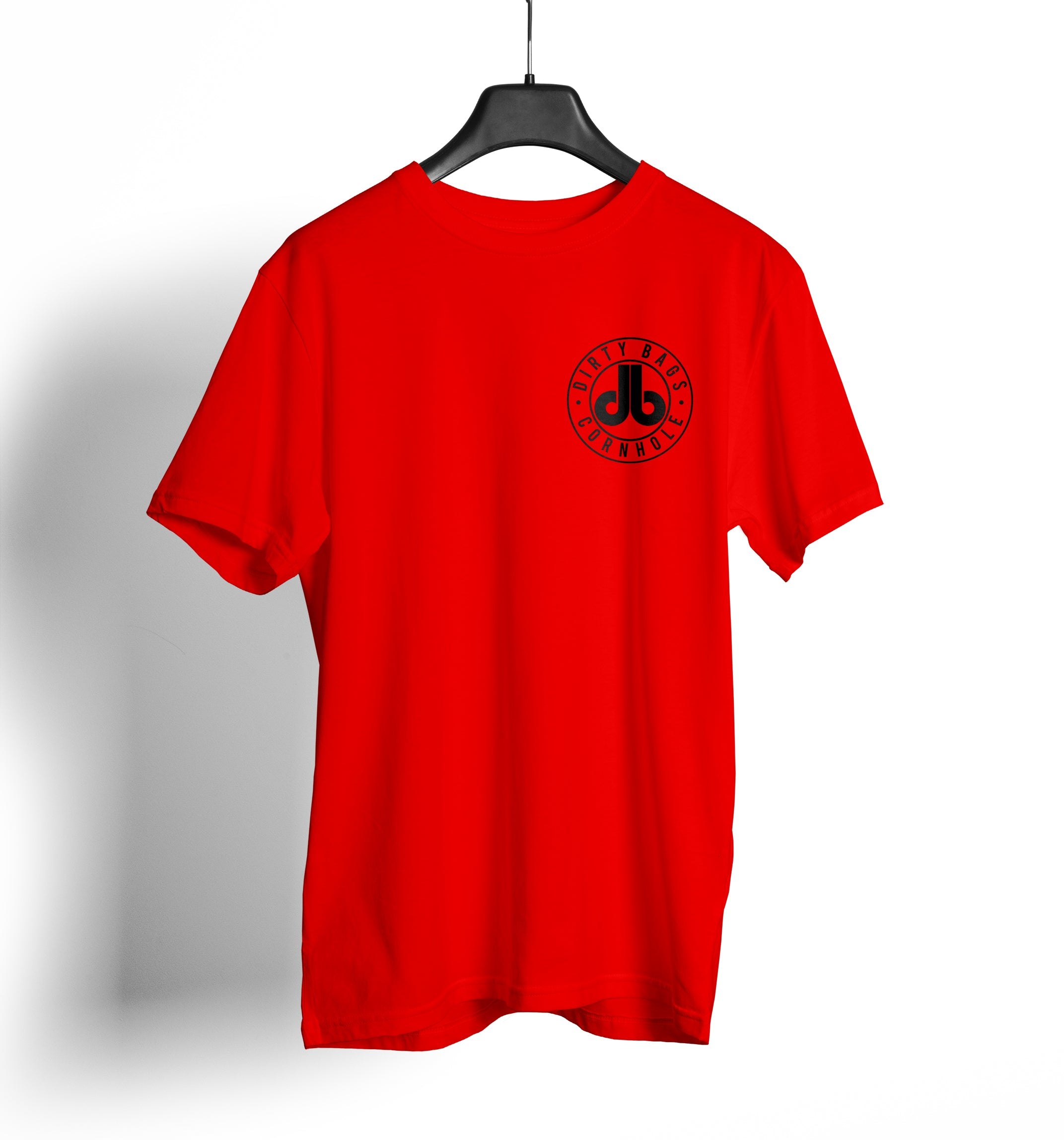 Dirty Bags Cornhole T Shirt - Red and Black