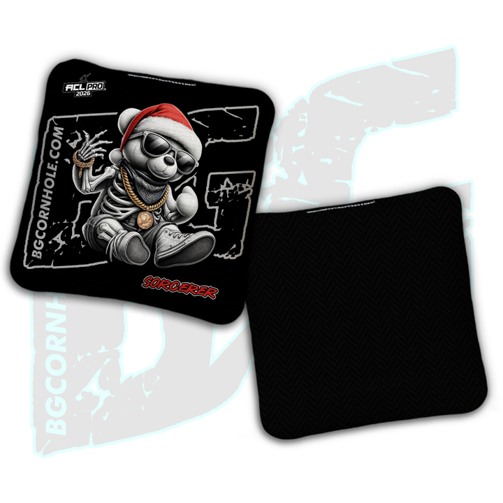 2026 BG Multiple Bag Models "Santa Skeleton Bear" - ACL Pro Stamped Cornhole Bags - SET OF 4 BAGS